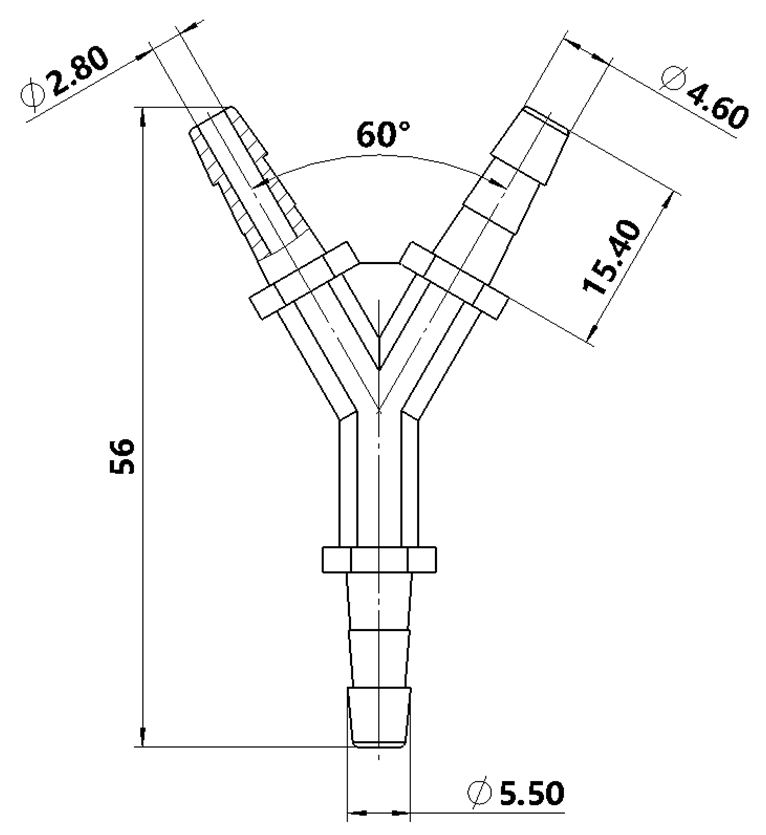 4.5mmY型塑料三通
